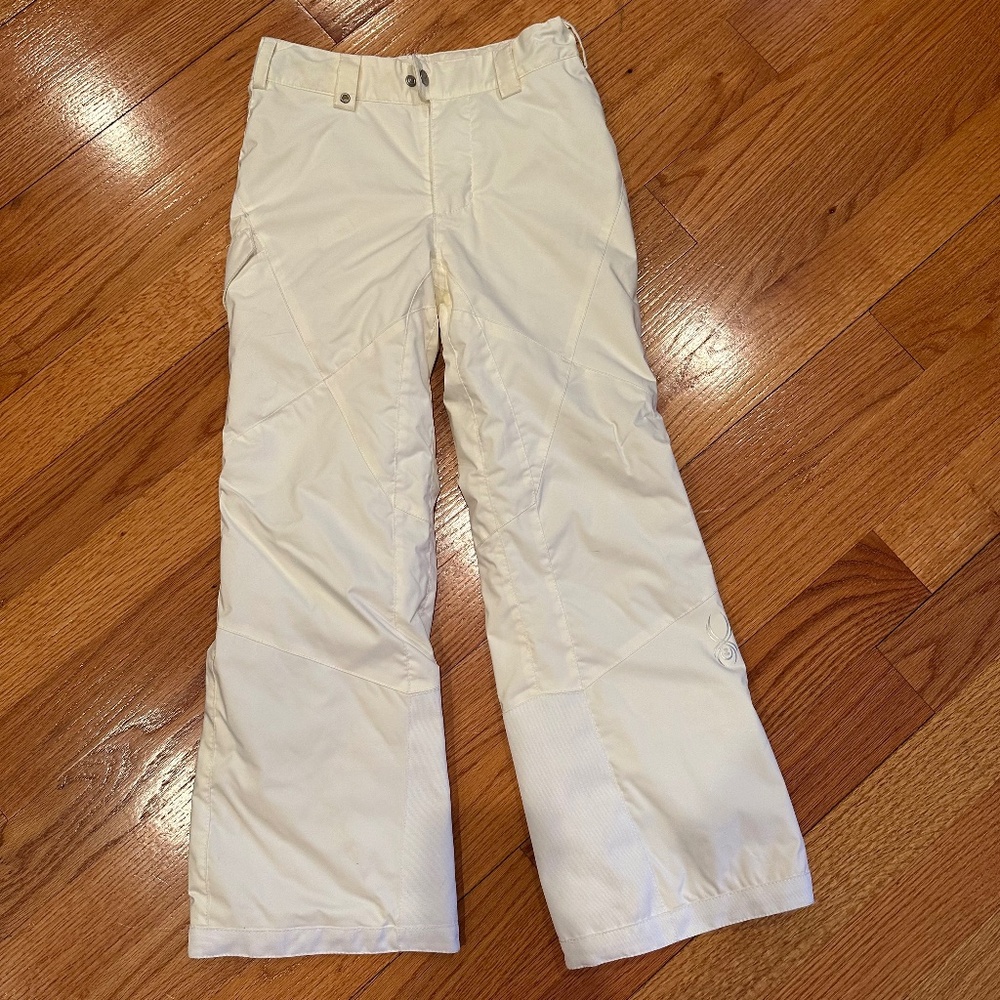 Girls White Spyder ski pants